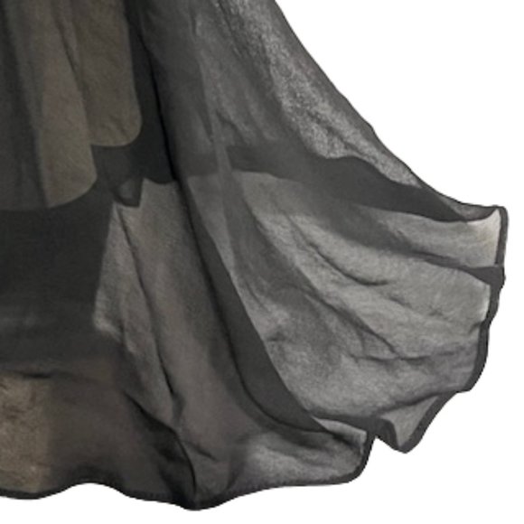 NICOLE MILLER Black Supple Leather and Chiffon Cocktail Dress Size 0, NWT - Picture 15 of 16